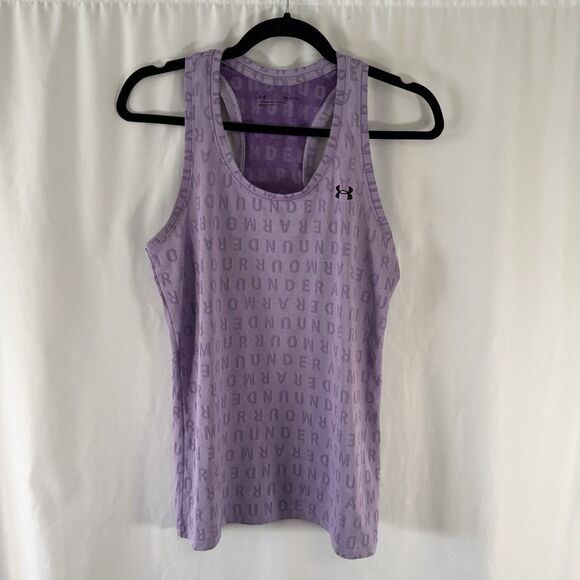 Under Armour Tops - Under Armour Tank Top Women's Small Purple Racerback Sleeveless Logo Print